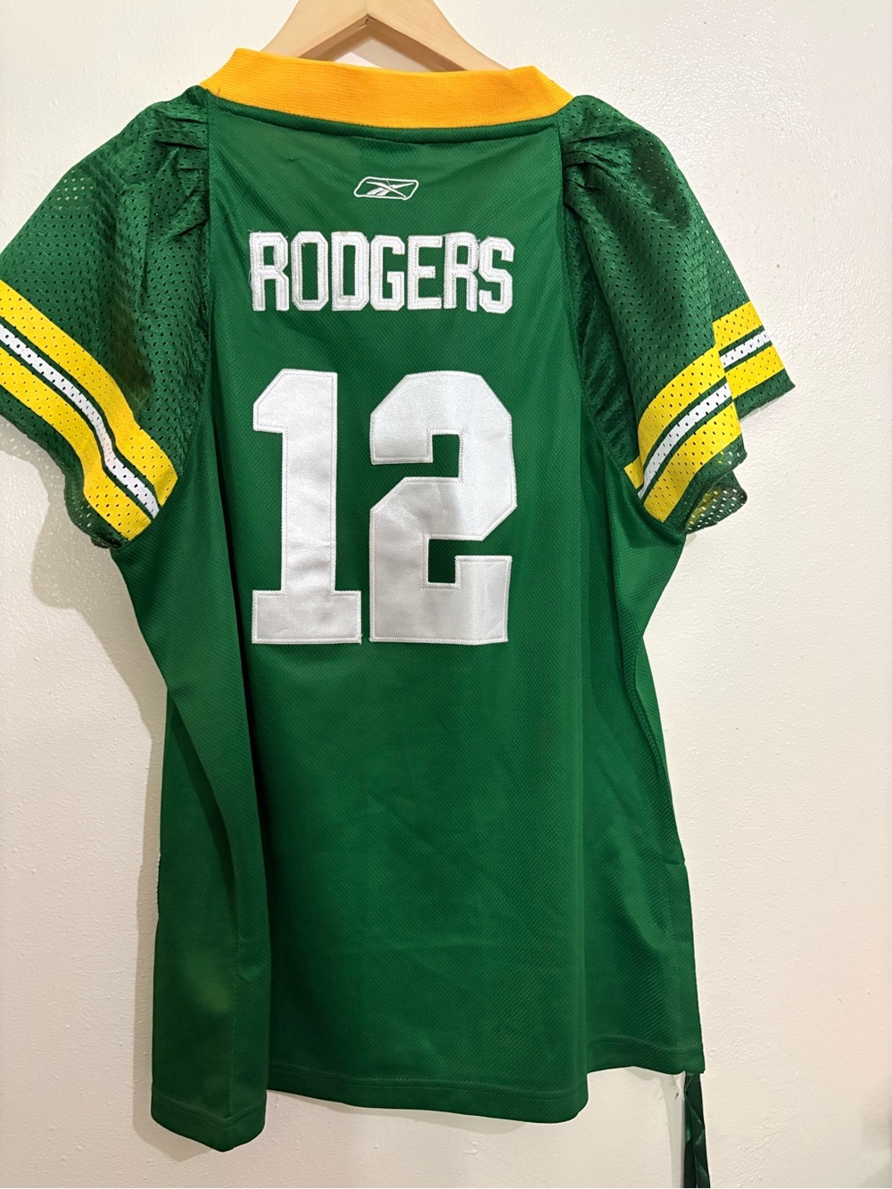 Reebok NFL Packers Aaron Rodgers #12 Super Bowl XLV Green Jersey Women 2XL